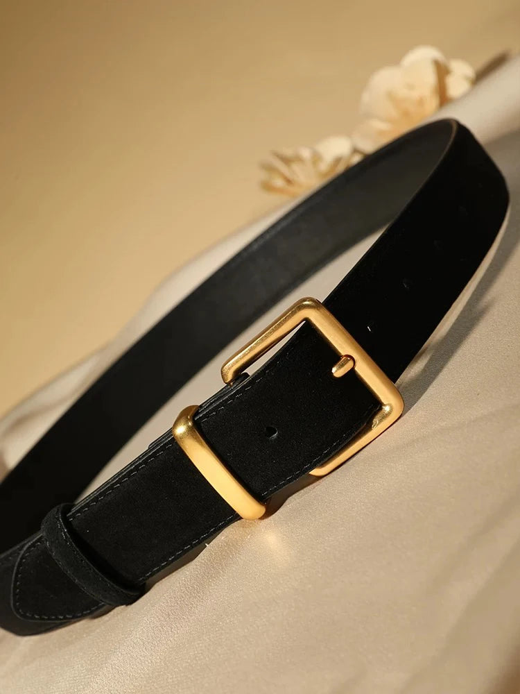 Ceinture vintage en cuir suède Lina