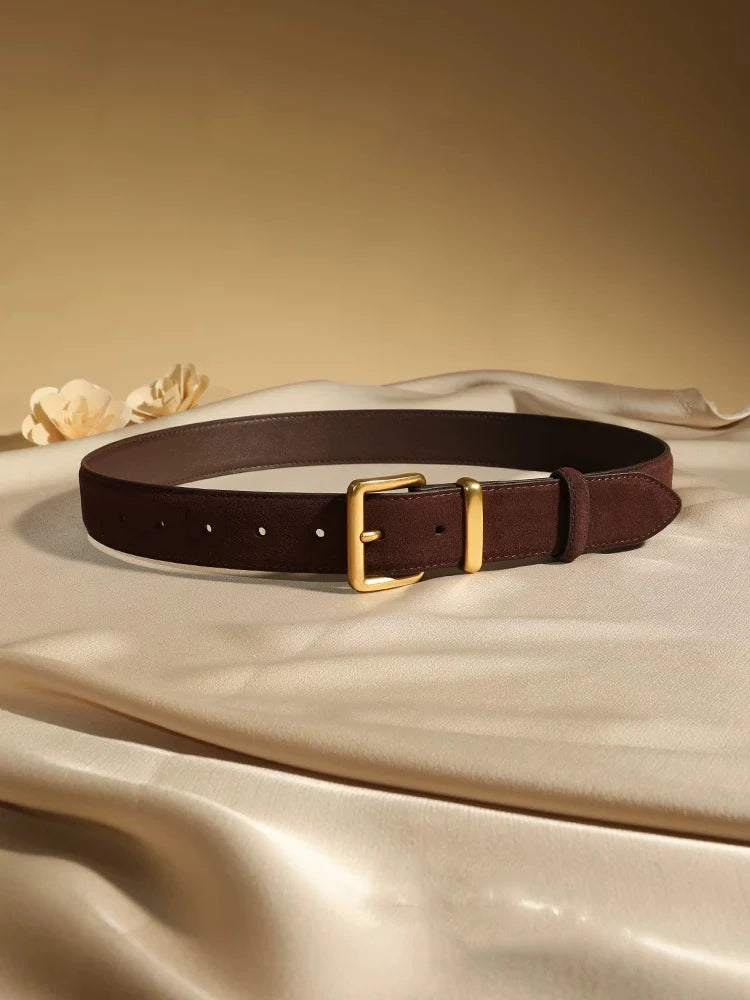 Ceinture vintage en cuir suède Lina