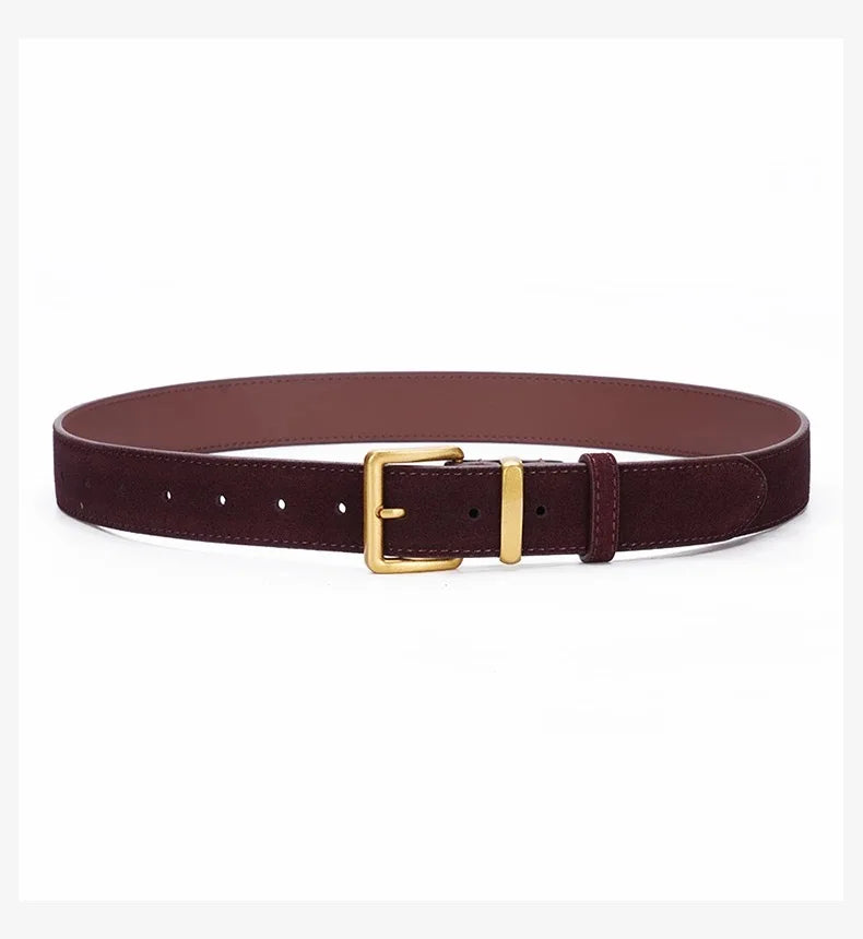 Ceinture vintage en cuir suède Lina