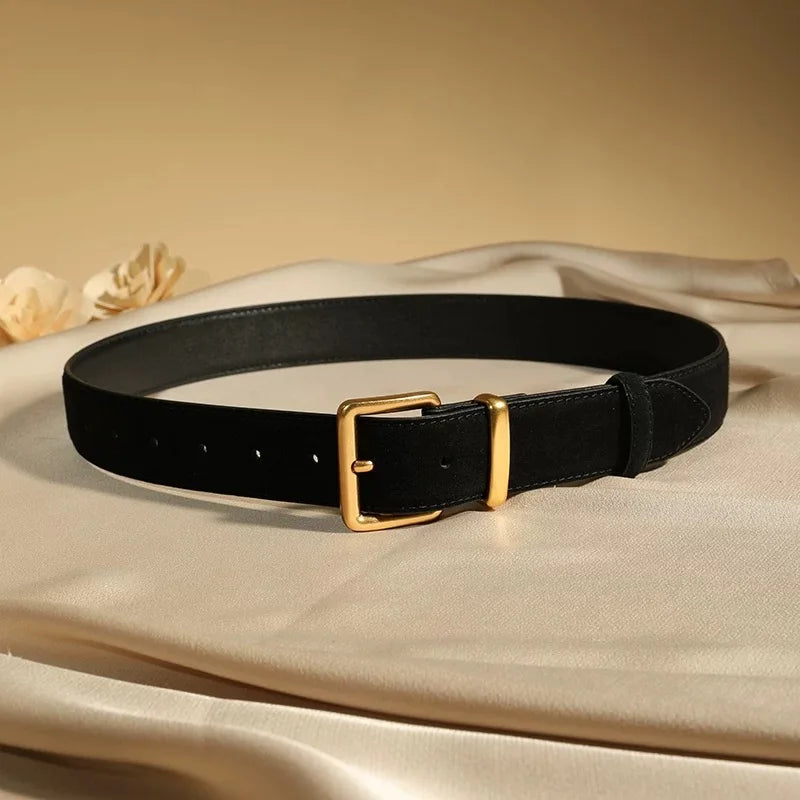 Ceinture vintage en cuir suède Lina