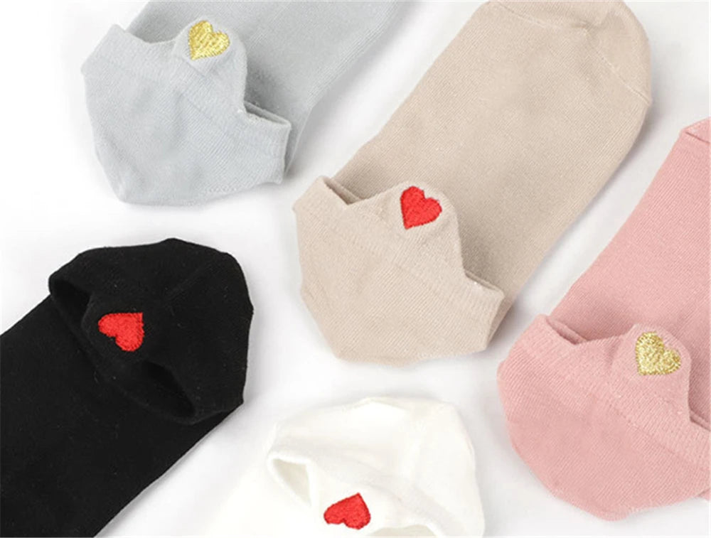 Chaussettes Femme Brodées Cœur d’Amour
