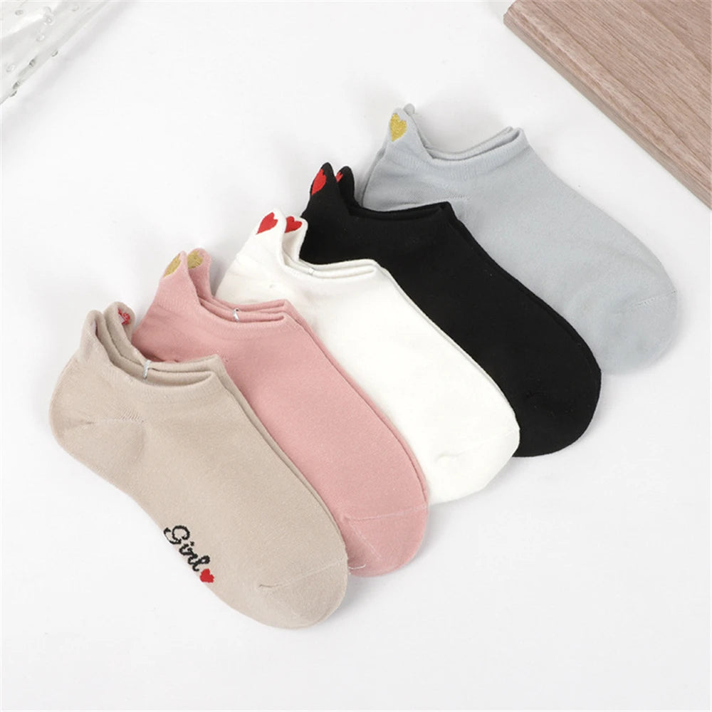 Chaussettes Femme Brodées Cœur d’Amour