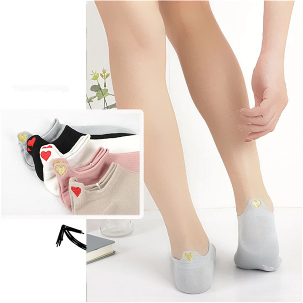 Chaussettes Femme Brodées Cœur d’Amour