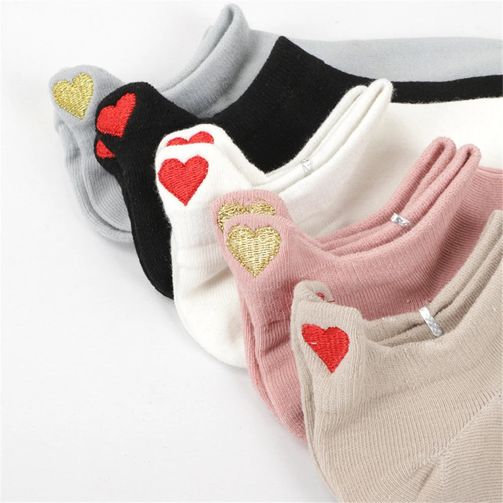 Chaussettes Femme Brodées Cœur d’Amour