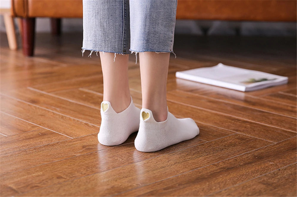 Chaussettes Femme Brodées Cœur d’Amour