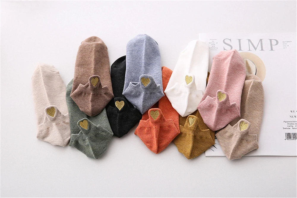 Chaussettes Femme Brodées Cœur d’Amour