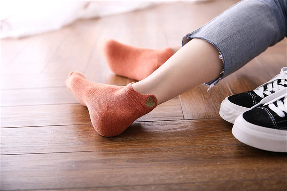 Chaussettes Femme Brodées Cœur d’Amour