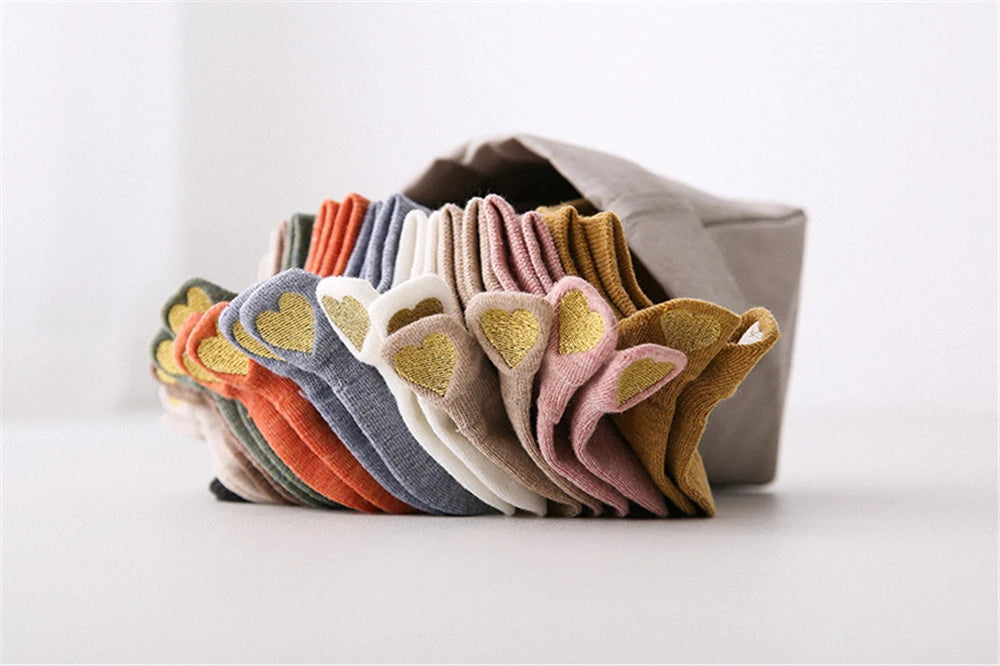 Chaussettes Femme Brodées Cœur d’Amour