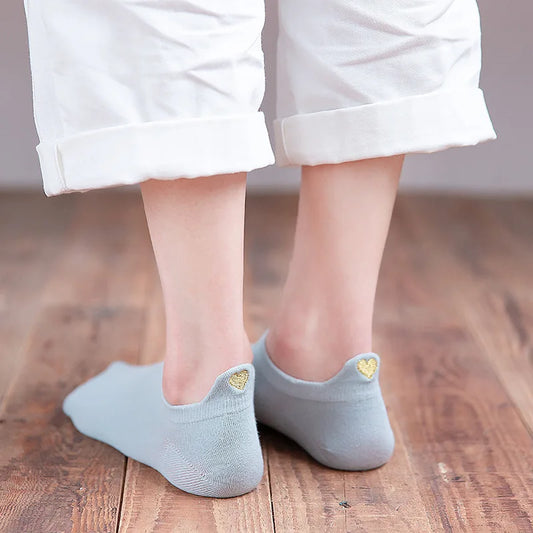 Chaussettes Femme Brodées Cœur d’Amour