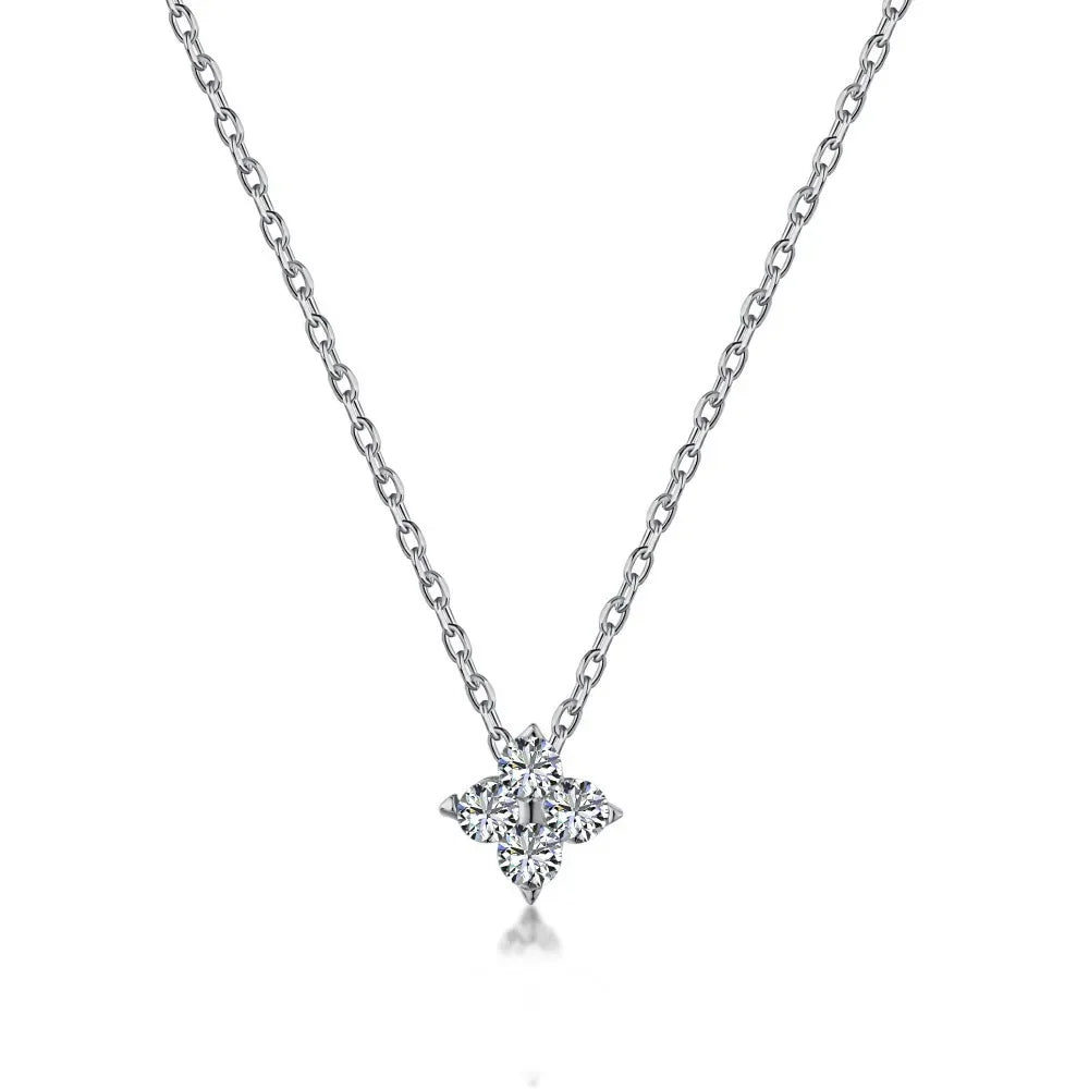 Collier et bracelet trèfle en acier inoxydable
