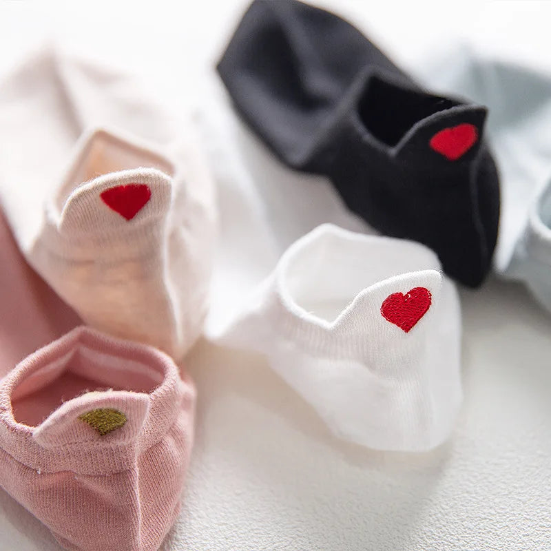 Chaussettes Femme Brodées Cœur d’Amour