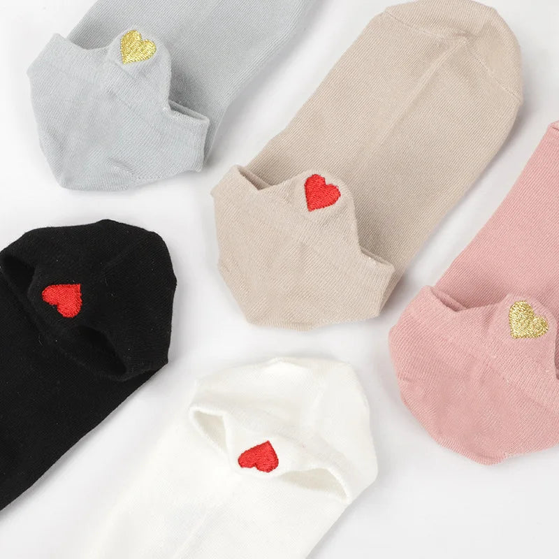 Chaussettes Femme Brodées Cœur d’Amour
