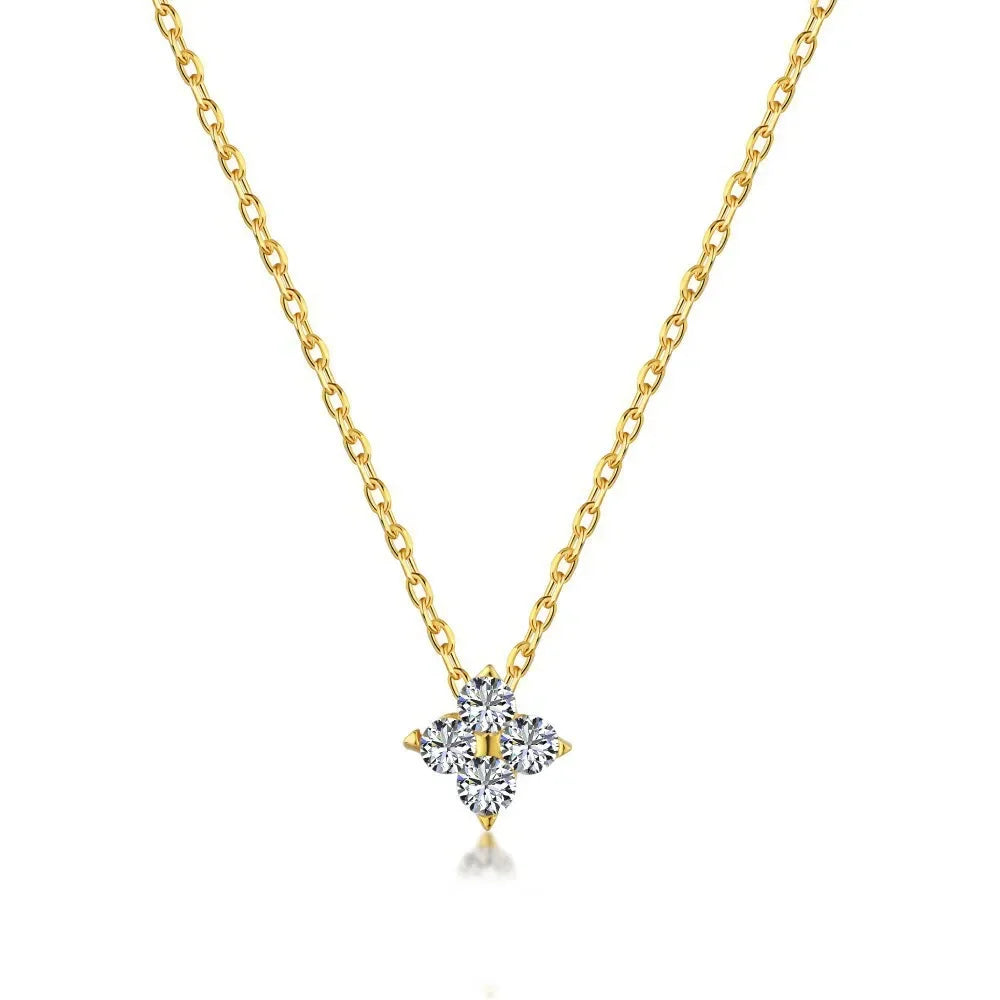 Collier et bracelet trèfle en acier inoxydable