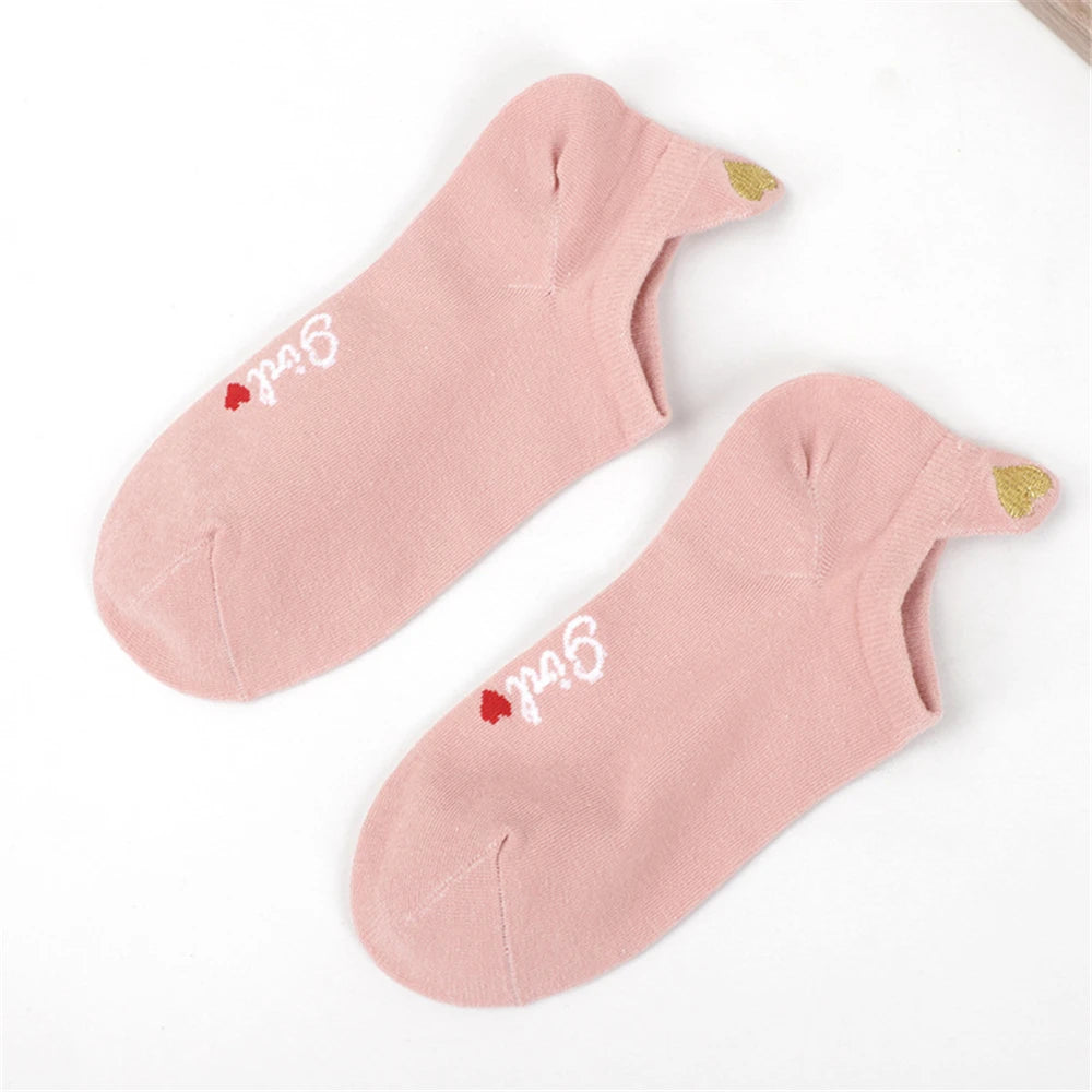 Chaussettes Femme Brodées Cœur d’Amour