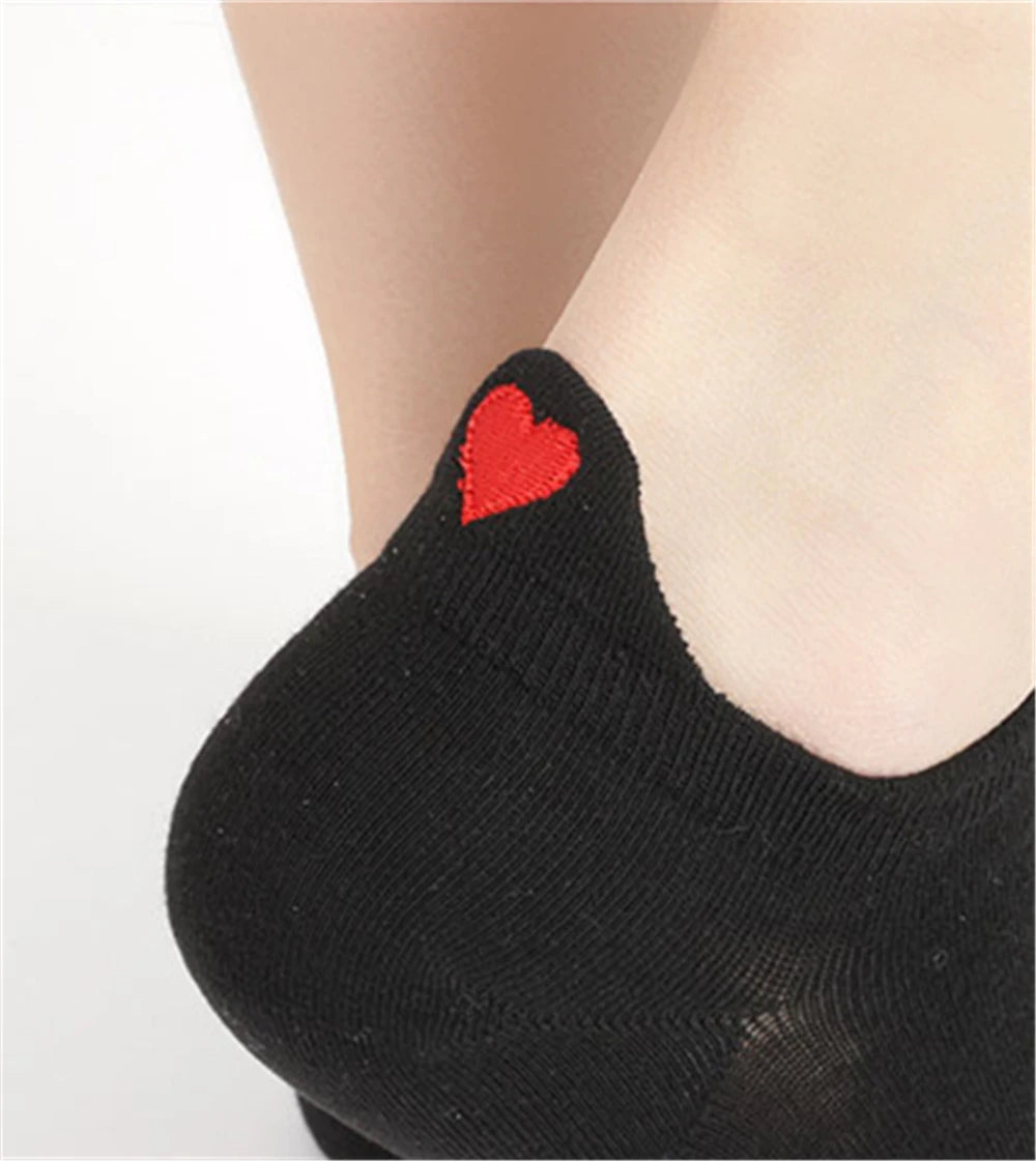 Chaussettes Femme Brodées Cœur d’Amour
