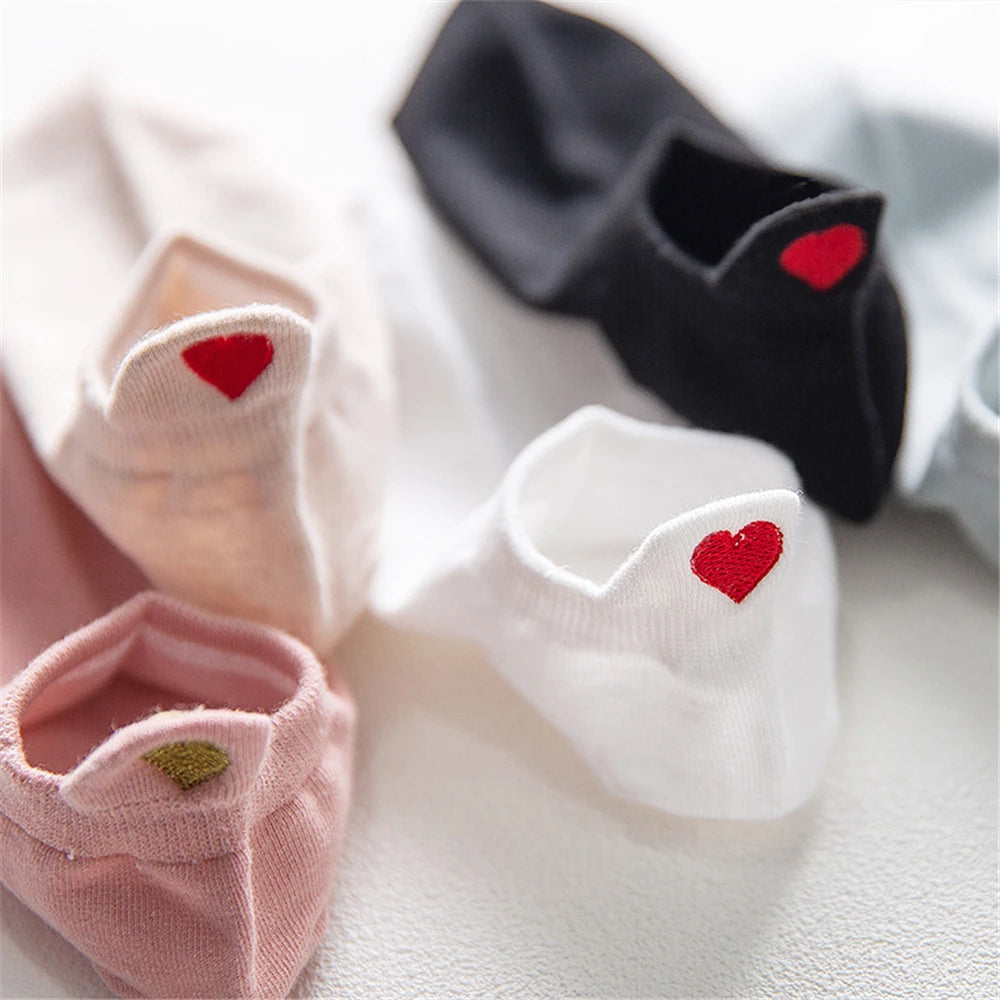 Chaussettes Femme Brodées Cœur d’Amour