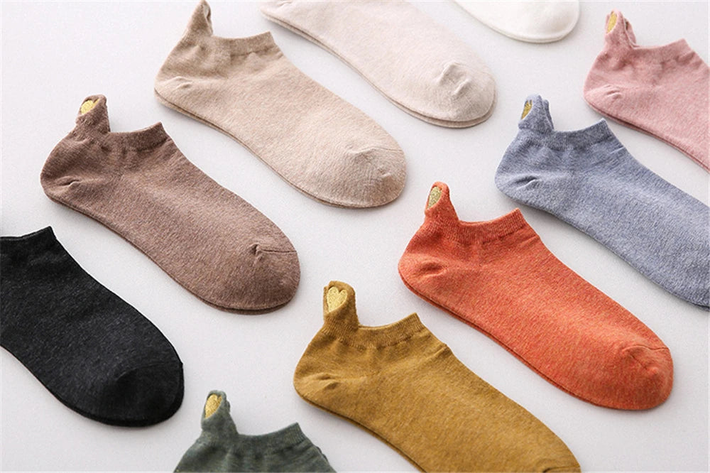 Chaussettes Femme Brodées Cœur d’Amour