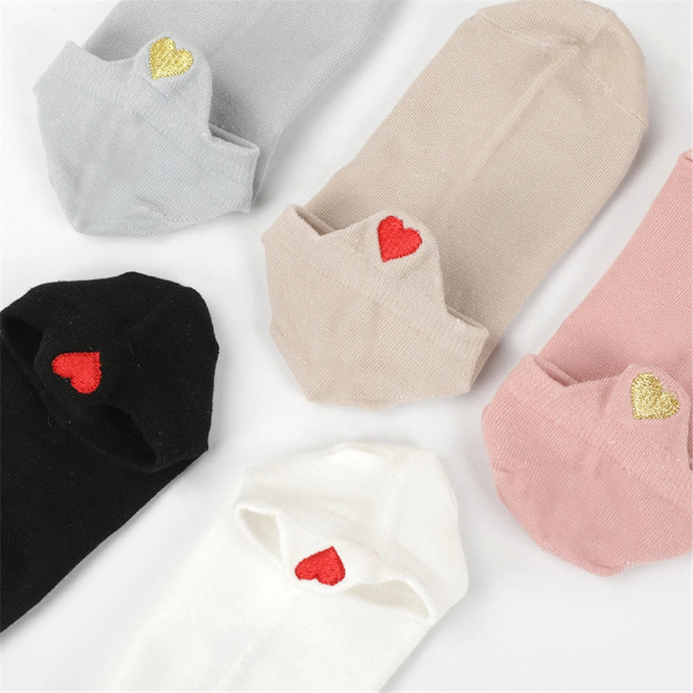 Chaussettes Femme Brodées Cœur d’Amour