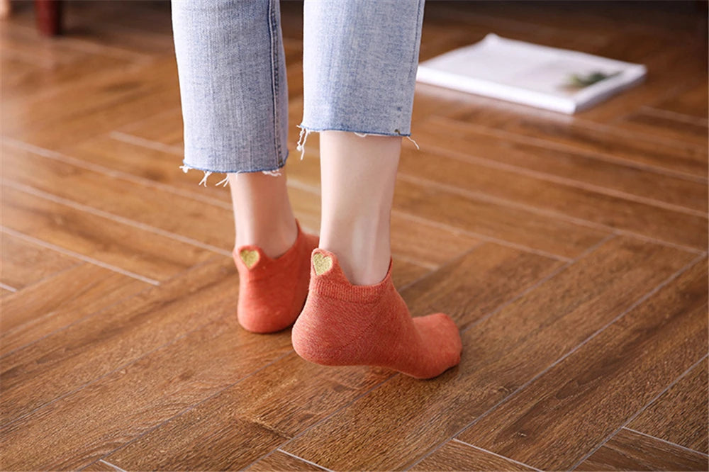 Chaussettes Femme Brodées Cœur d’Amour