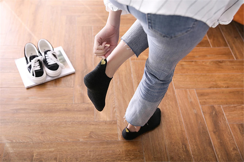 Chaussettes Femme Brodées Cœur d’Amour