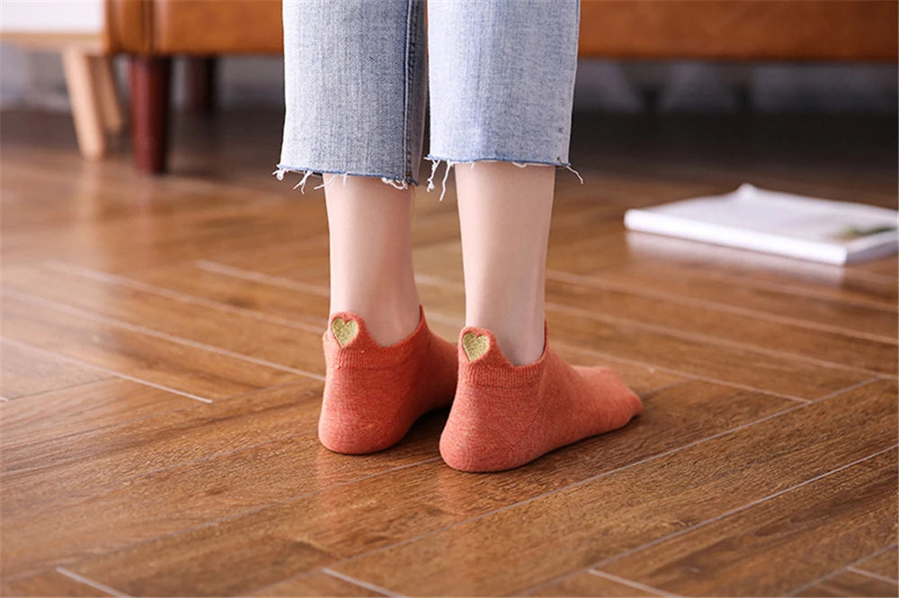 Chaussettes Femme Brodées Cœur d’Amour