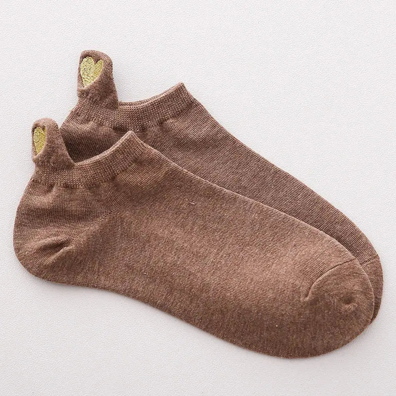 Chaussettes Femme Brodées Cœur d’Amour