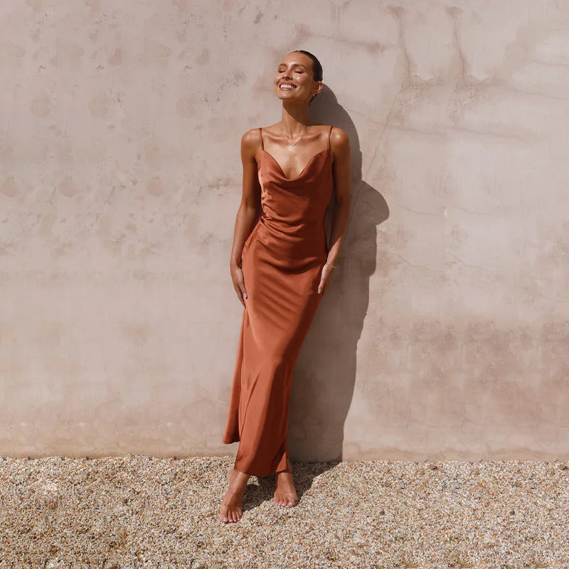Robe satinée chic Alexandra