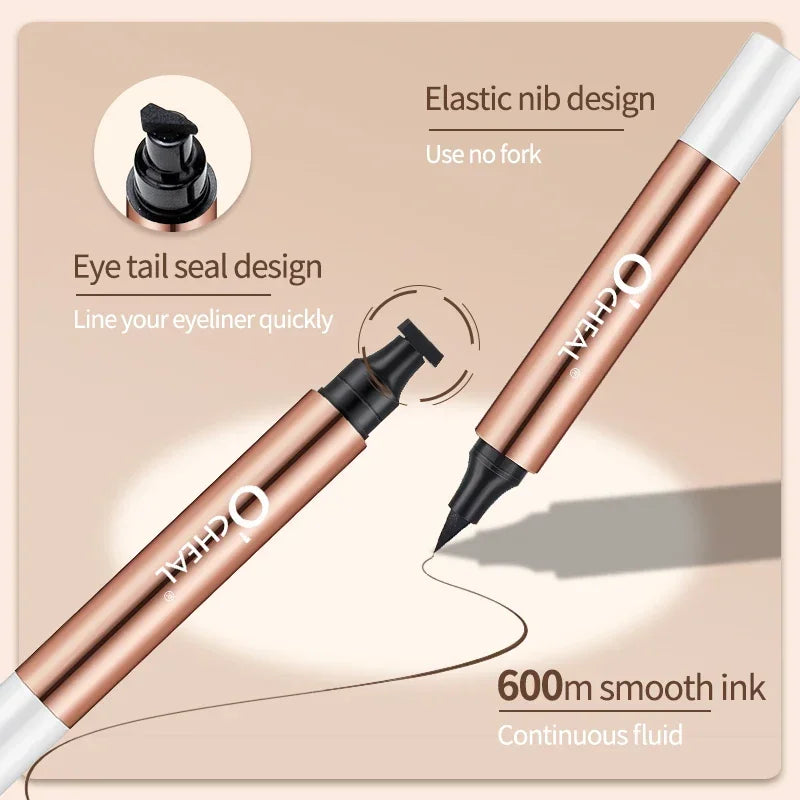 Eyeliner stamp double tête – Noir, waterproof et séchage rapide
