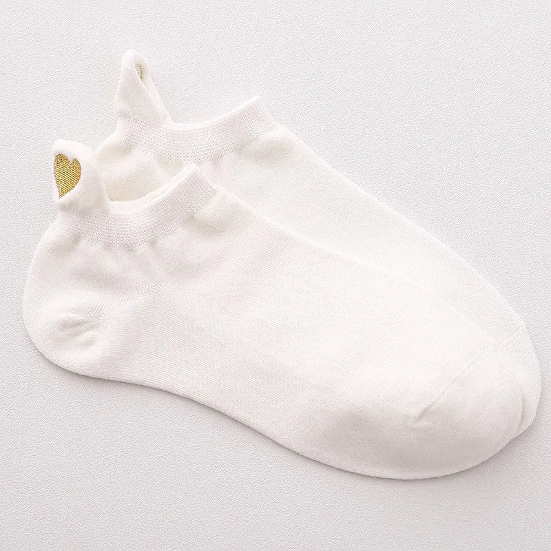 Chaussettes Femme Brodées Cœur d’Amour
