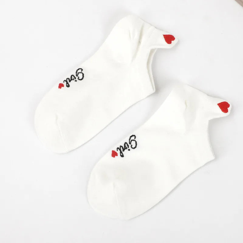 Chaussettes Femme Brodées Cœur d’Amour