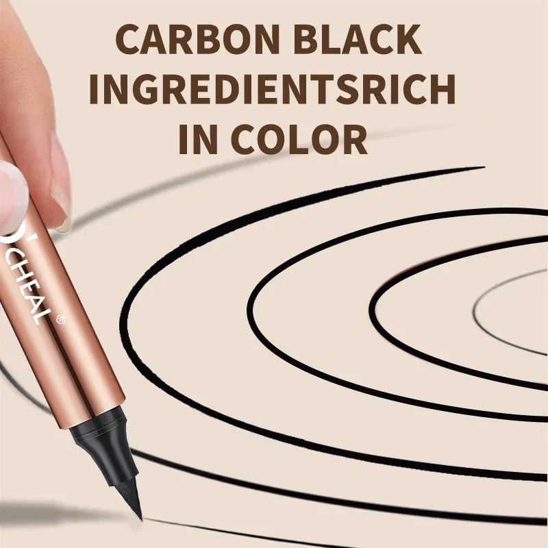 Eyeliner stamp double tête – Noir, waterproof et séchage rapide